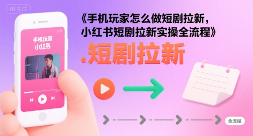 手机玩家怎么做短剧拉新，小红书短剧拉新实操全流程-卓别林资源社