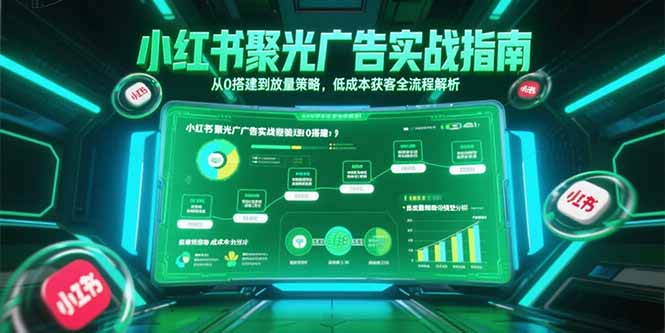小红书聚光广告实战指南，从0搭建到放量策略，低成本获客全流程解析-卓别林资源社