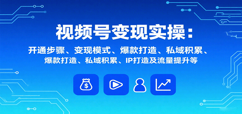 视频号变现实操，含开通步骤、变现模式、爆款打造、私域积累、IP打造及流量提升等-卓别林资源社