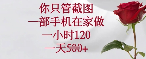 你只管截图，一部手机在家做，一小时120.一天5张【揭秘】-卓别林资源社