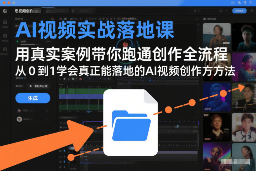 AI视频实战落地课，用真实案例带你跑通创作全流程，从0到1学会真正能落地的AI视频创作方法-卓别林资源社