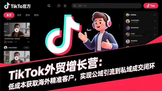 TikTok外贸增长营:低成本获取海外精准客户,实现公域引流到私域成交闭环-卓别林资源社