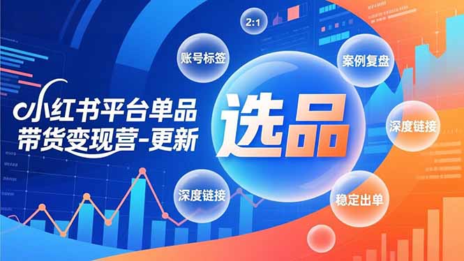 小红书平台单品带货变现营-更新,极致选品、账号标签、案例复盘,深度链接,快速启动稳定出单-卓别林资源社