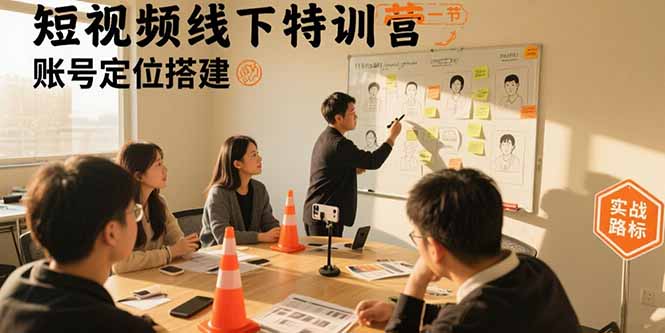 短视频线下特训营：账号定位搭建/口播号拍摄剪辑/直播间流量入口/变现实战-卓别林资源社