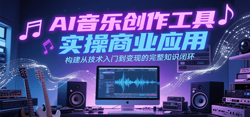 AI音乐创作工具实操商业应用，构建从技术入门到变现的完整知识闭环-卓别林资源社