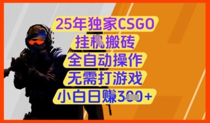 25年独家CSGO挂G搬砖，全自动操作，无需打游戏，小白日入3张+【揭秘】-卓别林资源社