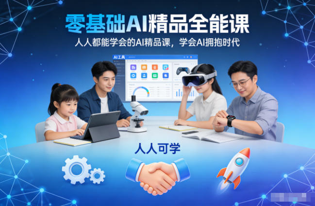 零基础AI精品全能课，人人都能学会的AI精品课，学会AI拥抱时代-卓别林资源社