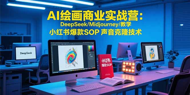 AI绘画商业实战营：DeepSeek/Midjourney/教学 小红书爆款SOP 声音克隆技术-卓别林资源社