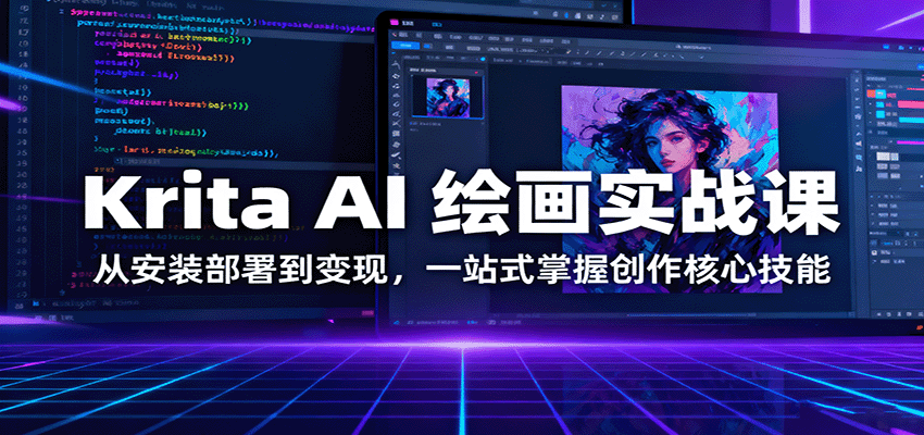 Krita AI 绘画实战课：从安装部署到变现，一站式掌握创作核心技能-卓别林资源社