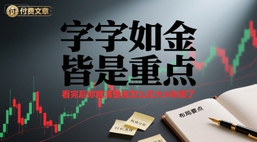 付费文章：字字如金 皆是重点， 看完后 你就清楚该怎么在大A布局了-卓别林资源社