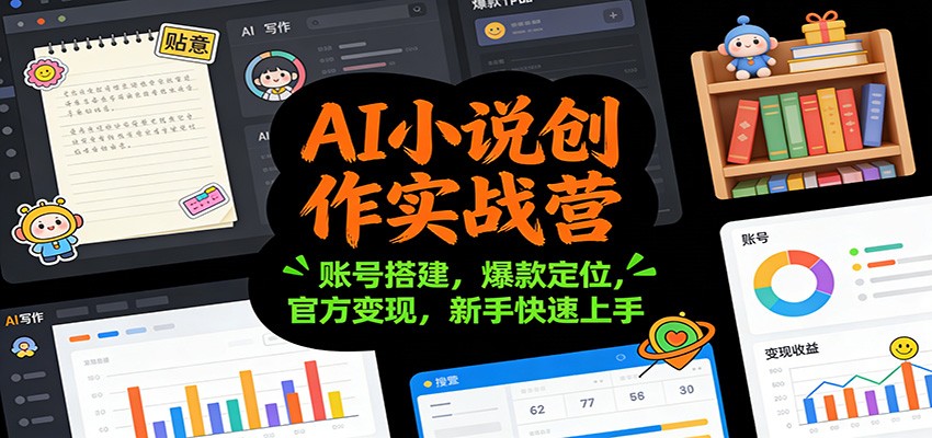 AI小说创作实战营：账号搭建，爆款定位，官方变现，新手快速上手-卓别林资源社