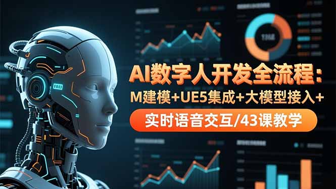 AI数字人开发全流程:M建模+UE5集成+大模型接入+实时语音交互/43课教学-卓别林资源社