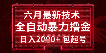 六月最新技术全自动暴力撸金，稳定日入2k+包起号，长期稳定【揭秘】-卓别林资源社