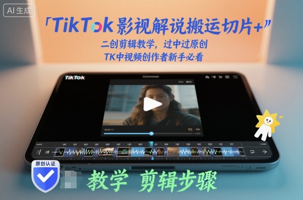 TikTok影视解说搬运切片+二创剪辑教学，过中过原创，TK中视频创作者新手必看-卓别林资源社