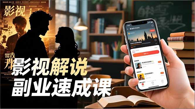 Tk影视解说副业速成课，软件安装、全流程实操、爆款预设，新手两周变现-卓别林资源社