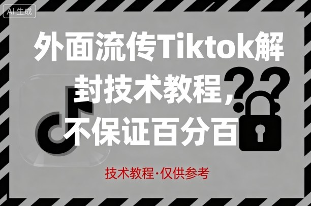 外面流传Tiktok解封技术教程，不保证百分百，具体自测-卓别林资源社