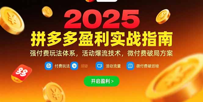 拼多多盈利实战指南，强付费玩法，活动爆流技术，微付费破局方案(更新7月-卓别林资源社