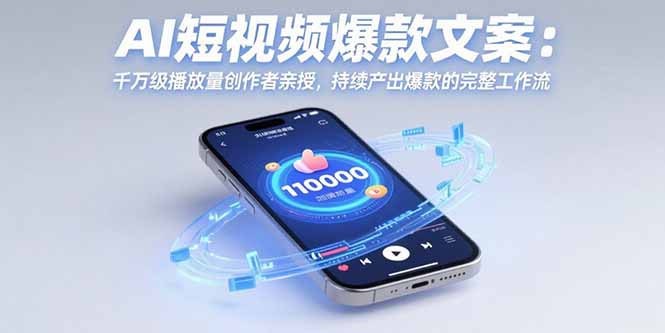 AI短视频爆款文案：千万级播放量创作者亲授，持续产出爆款的完整工作流-卓别林资源社