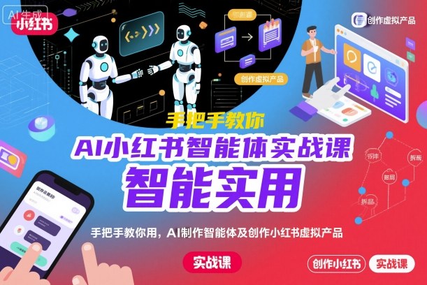 AI小红书智能体实战课，手把手教你用AI制作智能体及创作小红书虚拟产品，提效+内容商业化(更新)-卓别林资源社