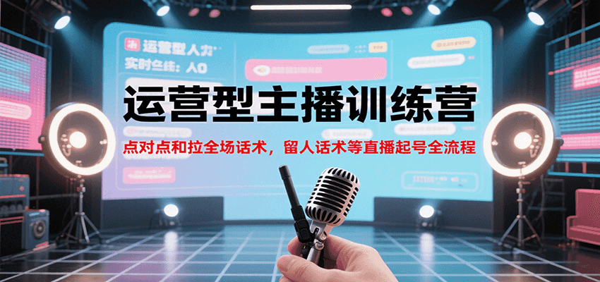 运营型主播训练营，点对点和拉全场话术，留人话术等直播起号全流程(更新7月)-卓别林资源社