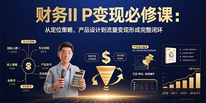 财务IP变现必修课：从定位策略、产品设计到流量变现形成完整闭环-卓别林资源社