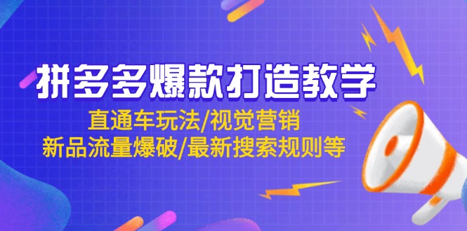 拼多多爆款打造教学：直通车玩法/视觉营销/新品流量爆破/最新搜索规则等-卓别林资源社