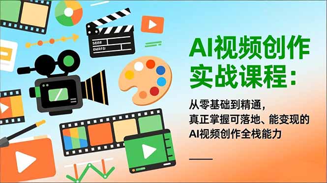 AI视频创作实战课程：从零基础到精通，真正掌握可落地、能变现的AI视频创作全栈能力-卓别林资源社