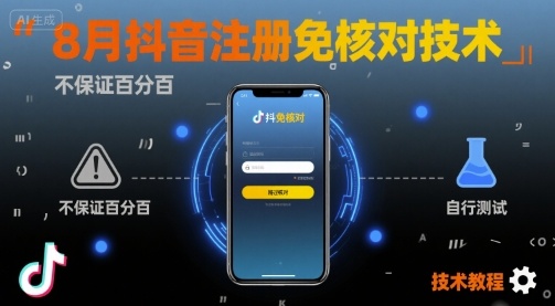 8月抖音注册免核对技术，不保证百分百，自测-卓别林资源社