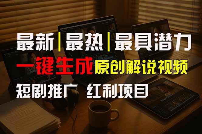 短剧推广新思路，AI一键生成原创解说视频，10分钟产出100条，30天赚了5.5w-卓别林资源社