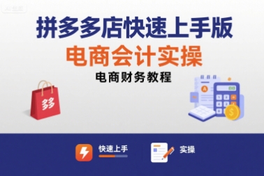 拼多多店快速上手版电商会计实操-电商财务教程-卓别林资源社