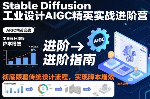 Stable Diffusion工业设计AIGC精英实战进阶营,彻底颠覆传统设计流程,实现降本增效-卓别林资源社