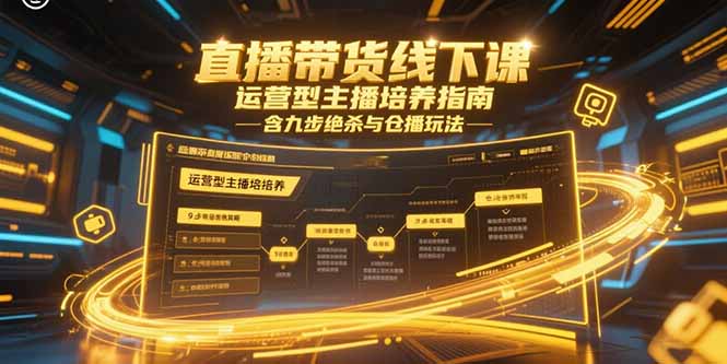 直播带货线下课，运营型主播培养指南，含九步绝杀与仓播玩法-卓别林资源社