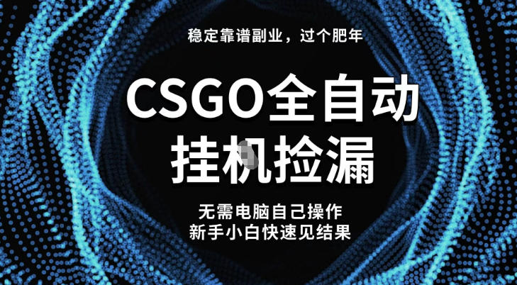 【稳定副业】全球最热门游戏CSGO全自动捡漏，最新玩法，新手小白日入5张+【揭秘】-卓别林资源社