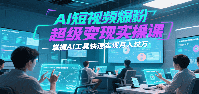 AI短视频爆粉超级变现实操课，掌握AI工具快速实现月入过万-卓别林资源社