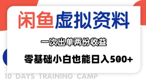 闲鱼虚拟资料新变现玩法，信息差项目，一次出单两份收益，无需囤货，可批量矩阵，零基础小白也能日入多张-卓别林资源社