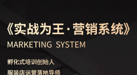 老杨·服装老板必修课《实战为王-营销系统》实现业绩被动式增长-卓别林资源社