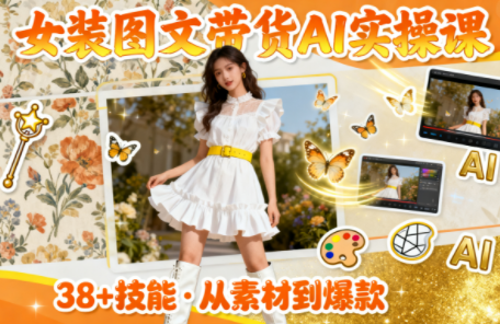 女装图文带货的AI实操课-卓别林资源社