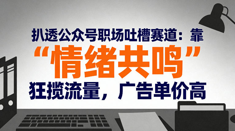 扒透公众号职场吐槽赛道：靠“情绪共鸣”狂揽流量，广告单价高-卓别林资源社