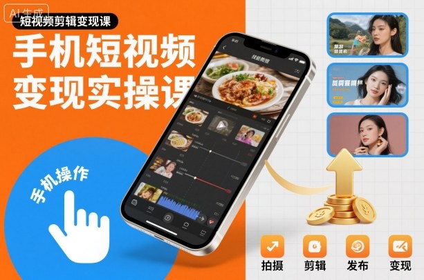 手机短视频变现实操课,短视频剪辑变现课-卓别林资源社