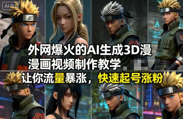 外网爆火的AI生成3D漫画视频制作教学，让你流量暴涨，快速起号涨粉！-卓别林资源社