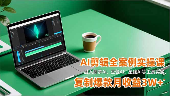AI剪辑全案例实操课，融入即梦AI、豆包AI、星绘AI等工具实操，复制爆款月收益3W+-卓别林资源社