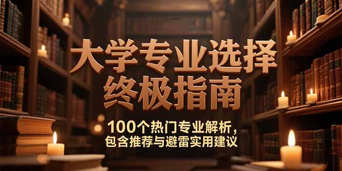付费文：大学专业选择终极指南,100个热门专业解析,包含推荐与避雷实用建议-卓别林资源社