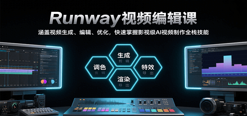Runway视频编辑课，涵盖视频生成、编辑、优化，快速掌握影视级AI视频制作全栈技能-卓别林资源社