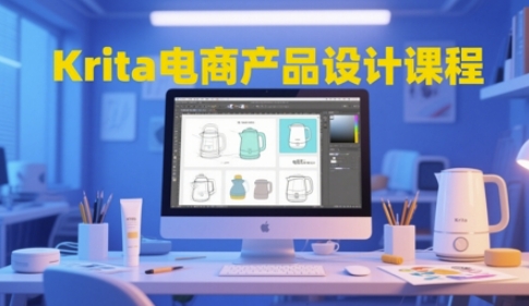 Krita电商产品设计课程，掌握从工具使用到创意落地的全链路设计能力-卓别林资源社