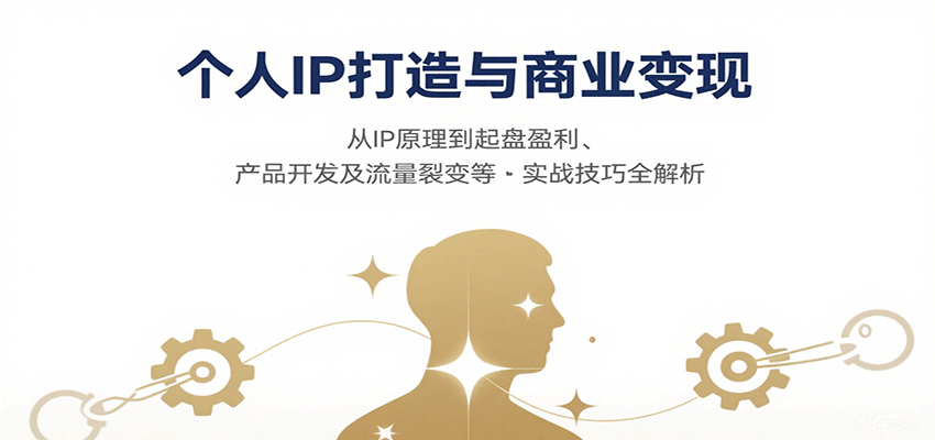 个人IP打造与商业变现，从IP原理到起盘盈利、产品开发及流量裂变等实战技巧全解析-卓别林资源社
