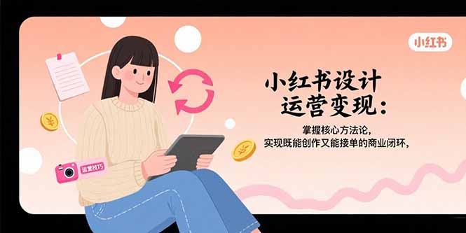 小红书设计运营变现：掌握核心方法论，实现既能创作又能接单的商业闭环-卓别林资源社