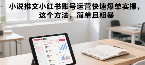 小说推文小红书账号运营快速爆单实操，这个方法，简单且粗暴-卓别林资源社