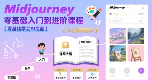 midjourney零基础入门到进阶课程，零基础学会AI绘画-卓别林资源社