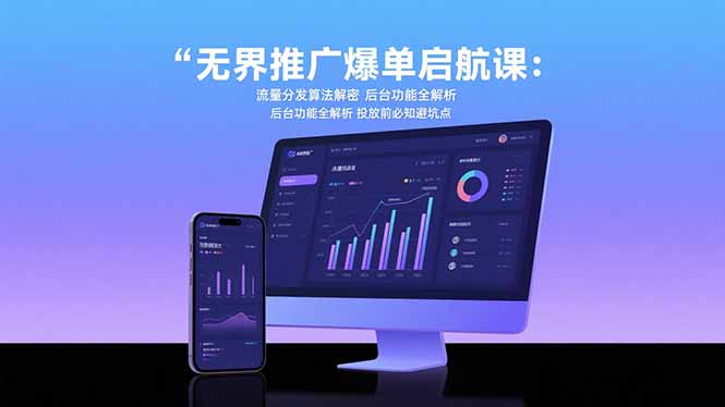 无界推广爆单启航课：流量分发算法解密 后台功能全解析 投放前必知避坑点-卓别林资源社