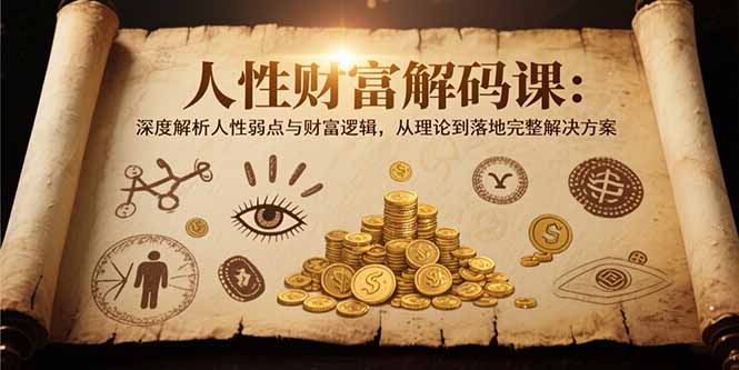 人性财富解码课6.0：深度解析人性弱点与财富逻辑，理论到落地完整解决方案-卓别林资源社